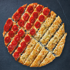 XXL Sharing Pizza: Pepperoni & Garlic bread